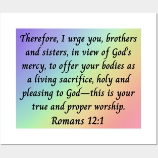 Bible Verse Romans 12:1 Posters and Art